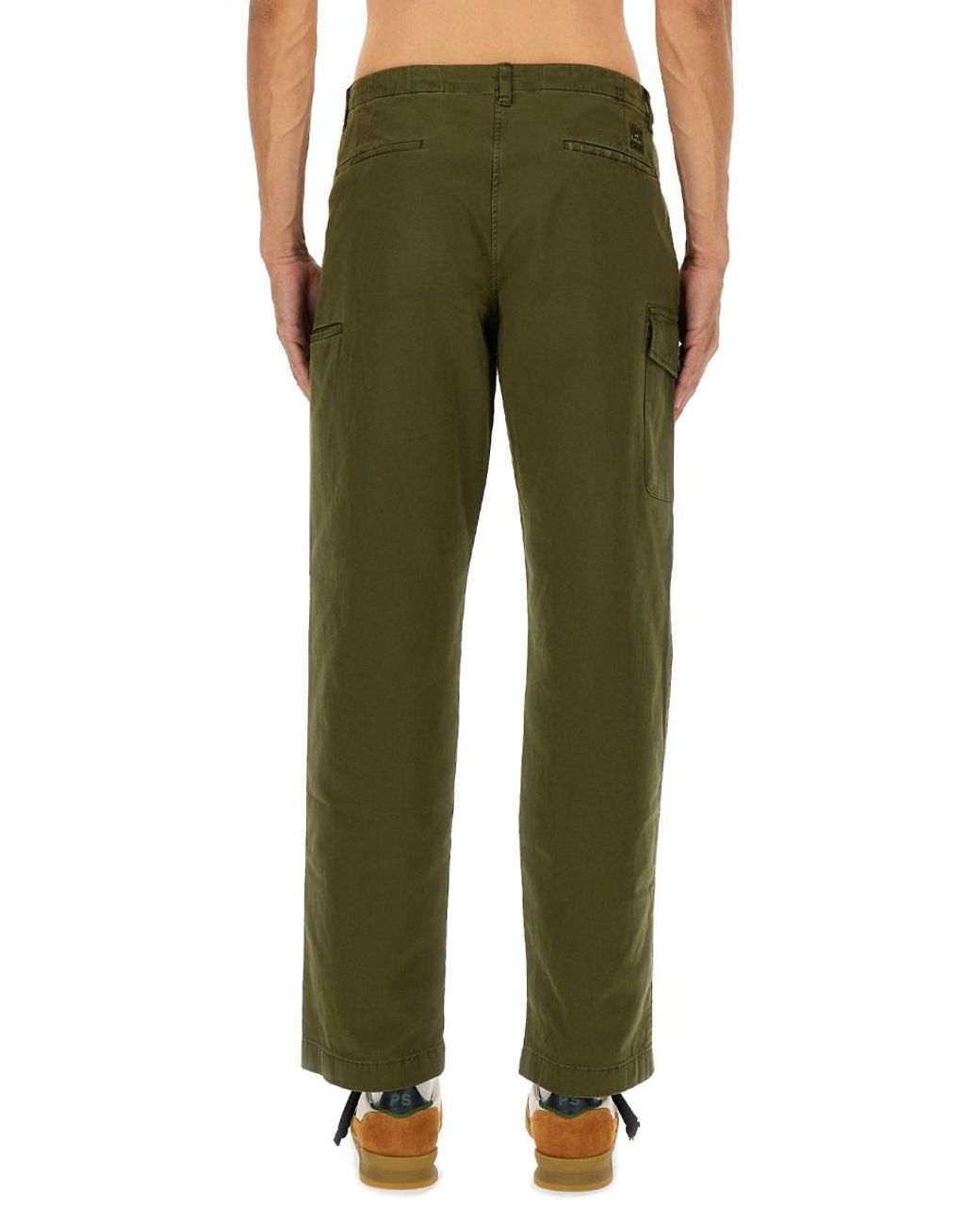 Paul Smith Green Ps Paul Smith Organic Cotton Cargo Pants for men