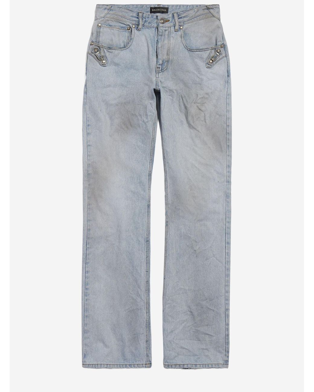 Balenciaga Blue Cotton Denim City Jeans Trousers