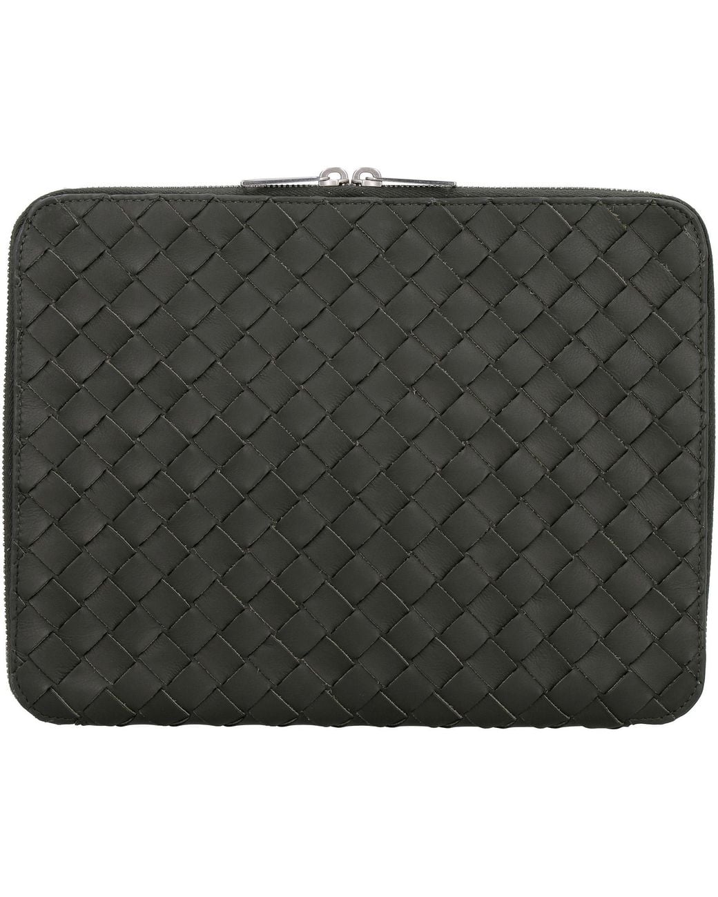 Bottega Veneta Gray Intrecciato Hydrology Document Case Pouch Calf Clutch Bags for men