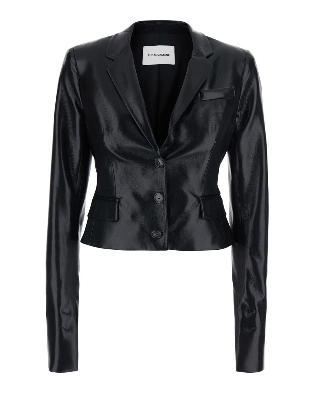 ANDAMANE Black Blazer Zefira Fitted Polyester Blazers