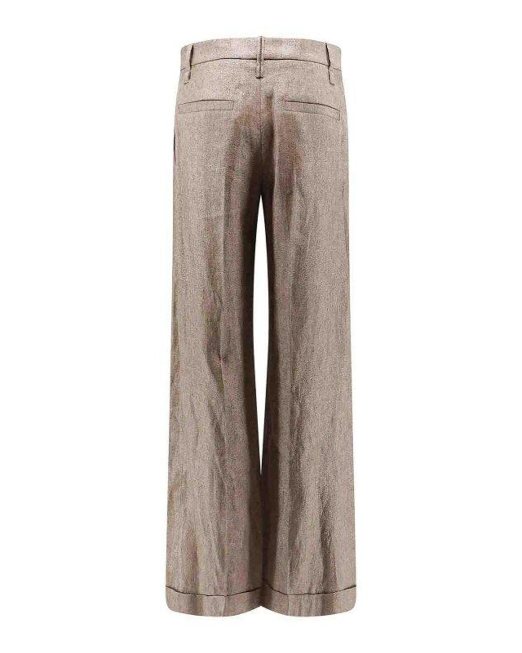 Brunello Cucinelli Gray Light Linen Trousers