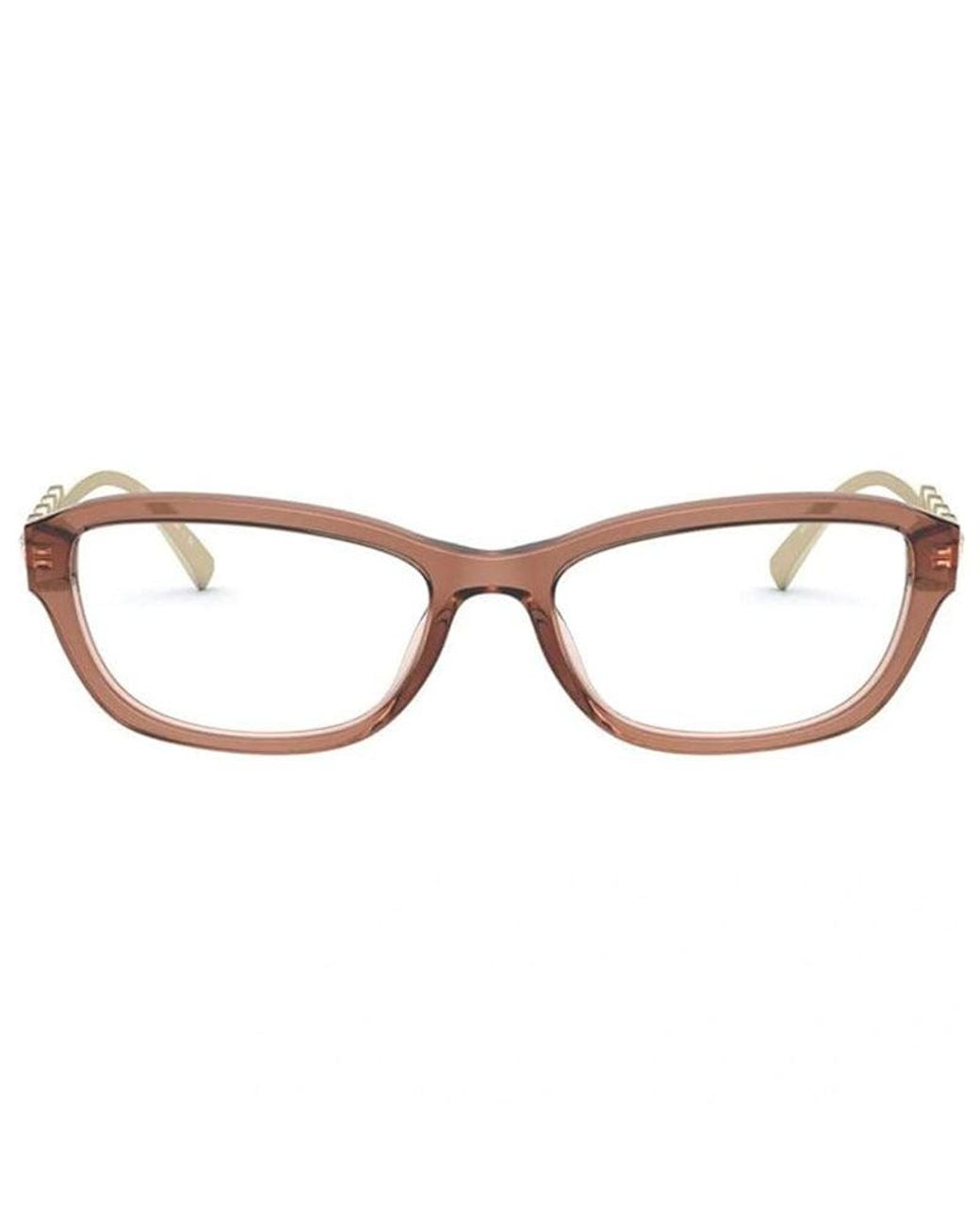 Versace Brown Eyeglasses Rectangle Full Rim, Frame And Clear Demo Lenses Lens Ve32795325 Sunglasses