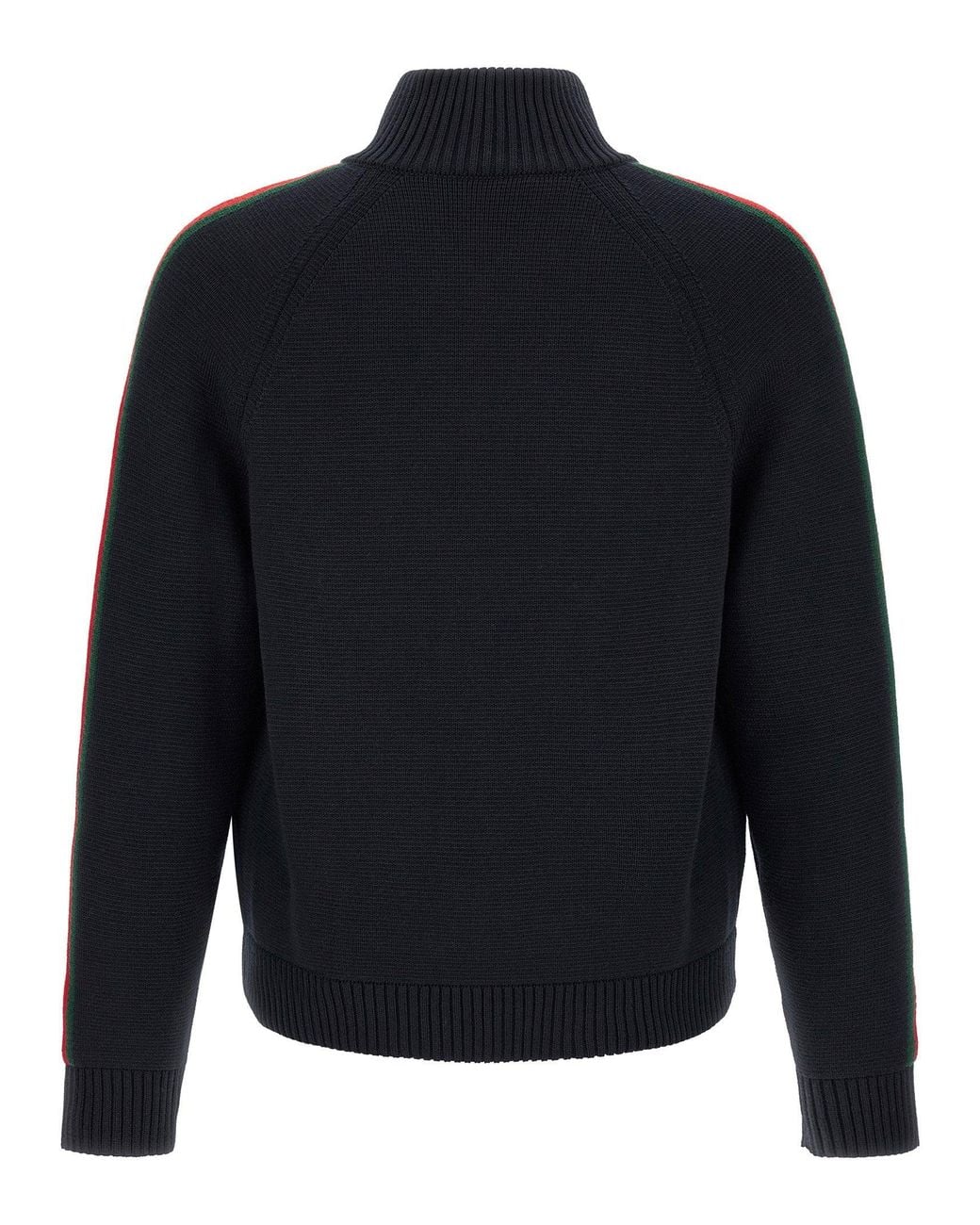 Black Ribbon Ribbed Gucci Web Ribbon-Trimmed Wool Jacket in Blue for Men | Lyst