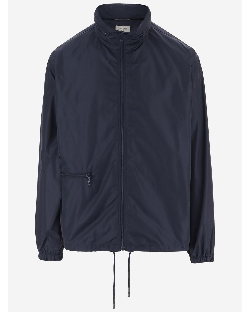 Saint Laurent Blue Nylon Jacket With High Collar Polyamide for men