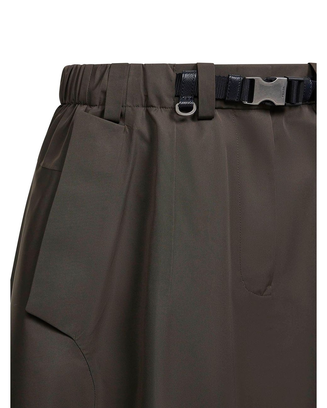 Prada Brown Midi Skirt Circle Recycled Polyester