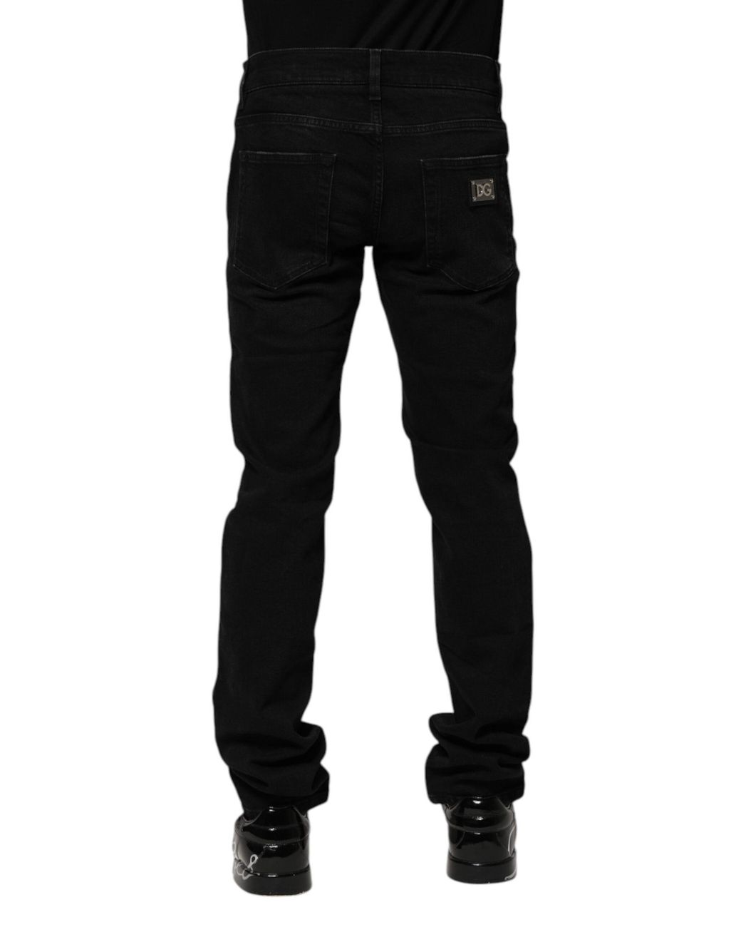 Dolce & Gabbana Black Distressed Slim Fit Jeans for men