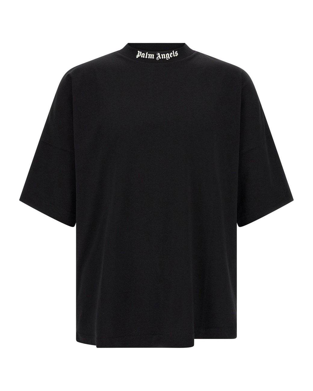 Palm Angels Black Logo-Print Oversized T-Shirt for men