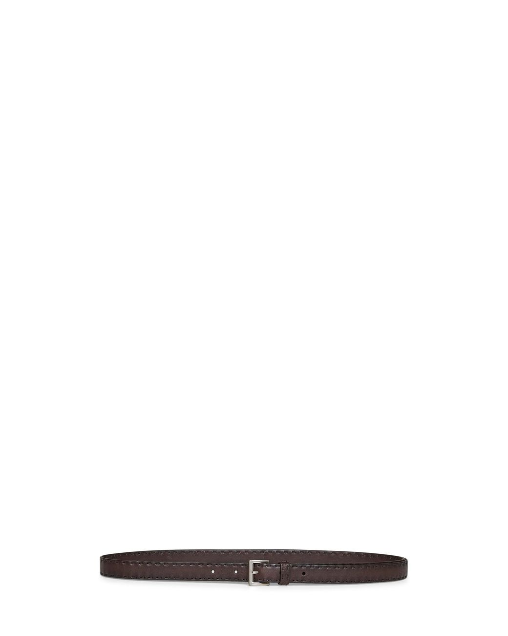 Prada White Coffee Antiqued Nappa Leather Belt