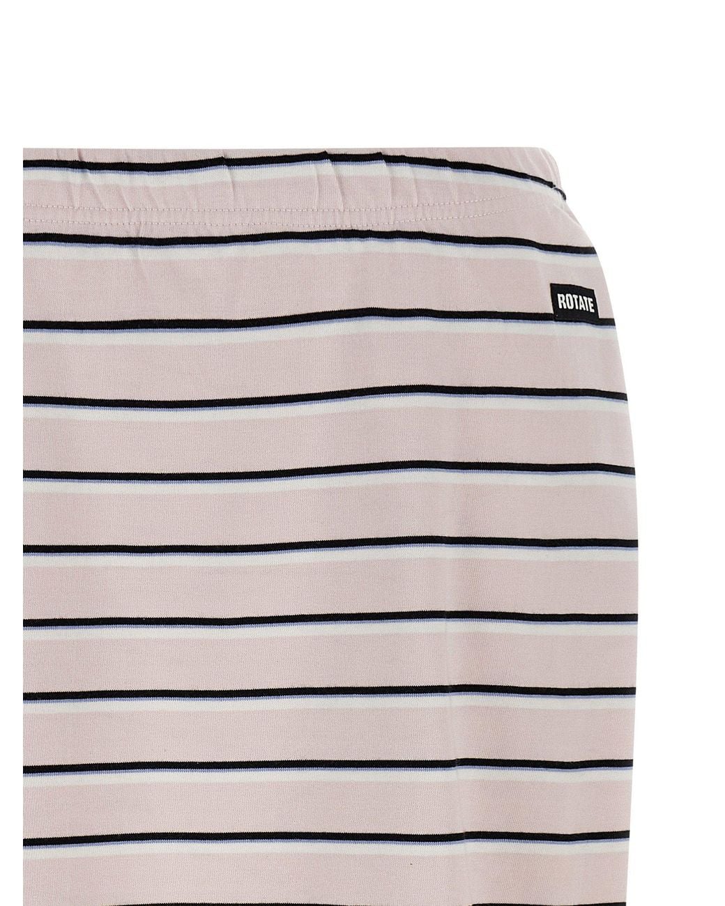 ROTATE BIRGER CHRISTENSEN Gray Striped Jersey Midi Skirt
