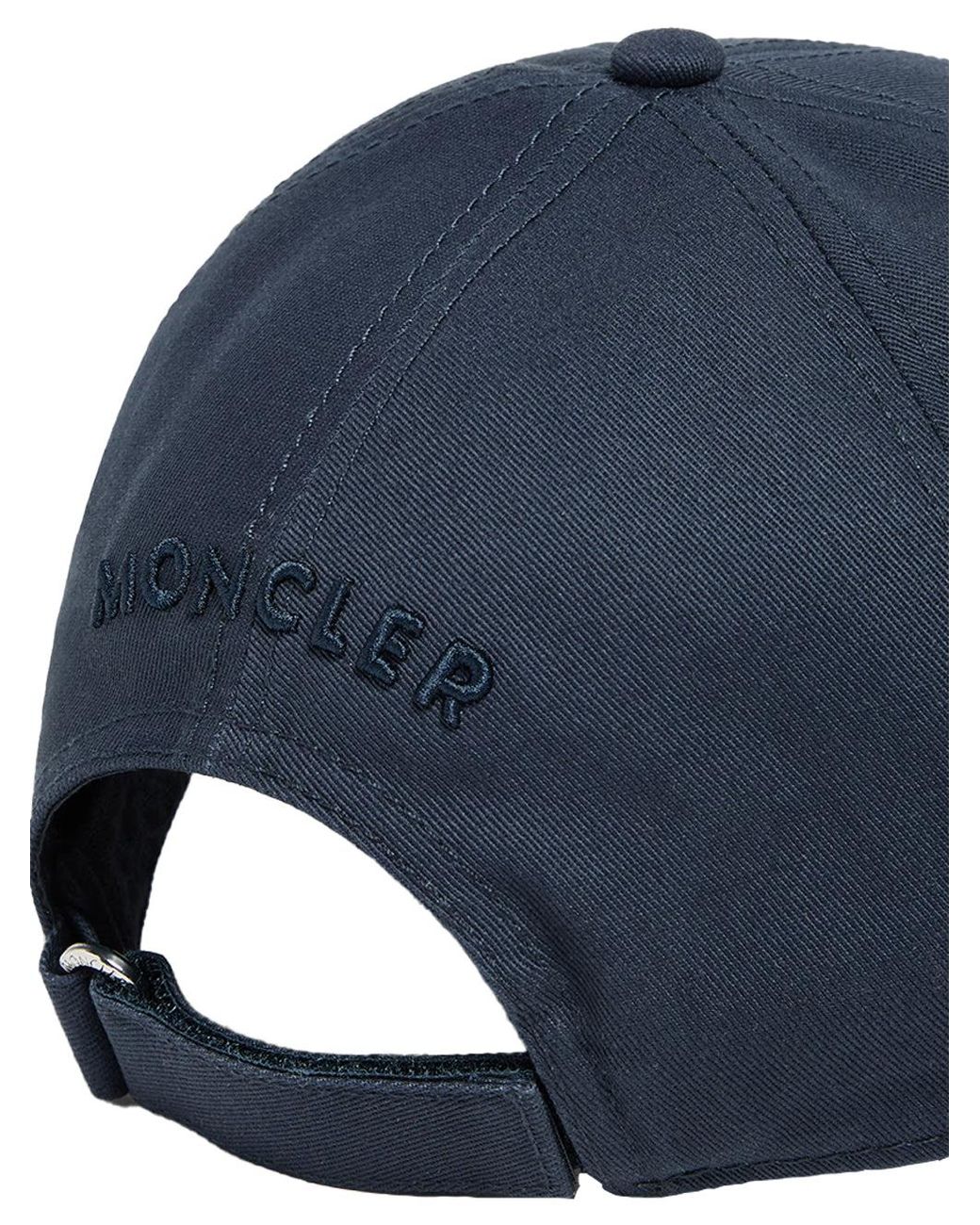 Moncler Blue Gabardine Baseball Cap for men