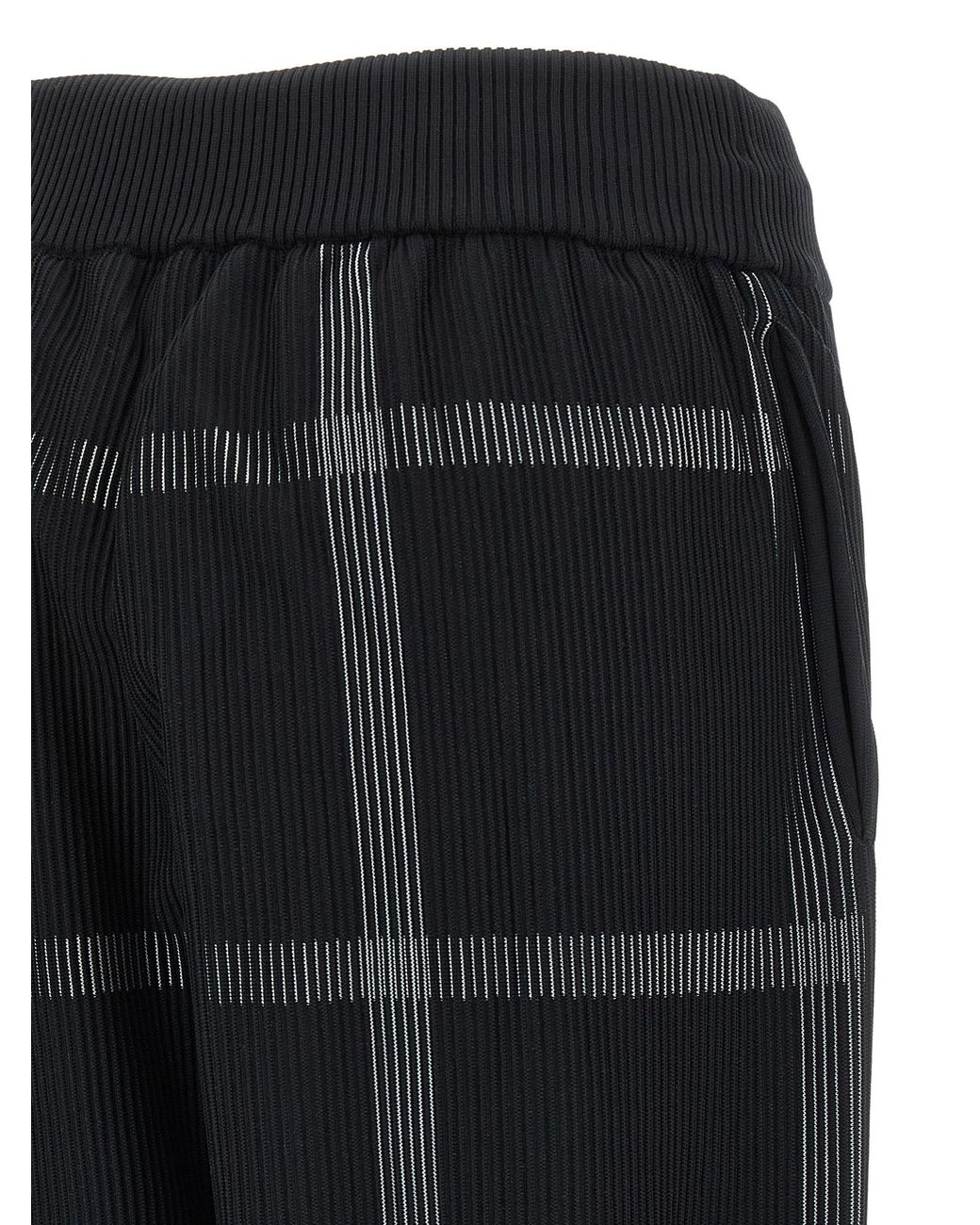 Pleats Please Issey Miyake Black Polyester Casual Pants