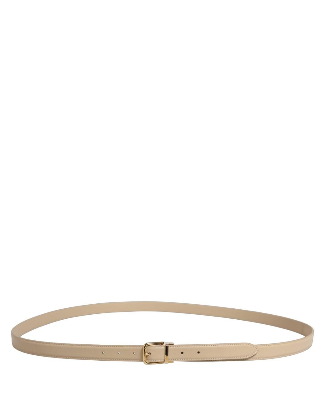 Dolce & Gabbana White Leather Double Wrap Buckle Belt Calf