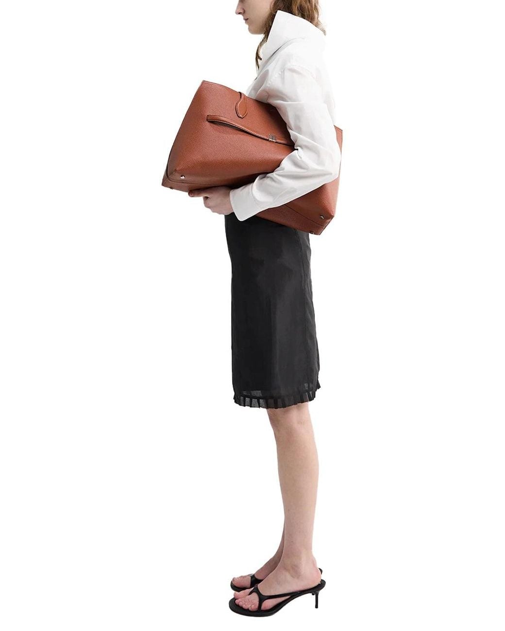 Totême Brown Leather Lounge Tote Sienna