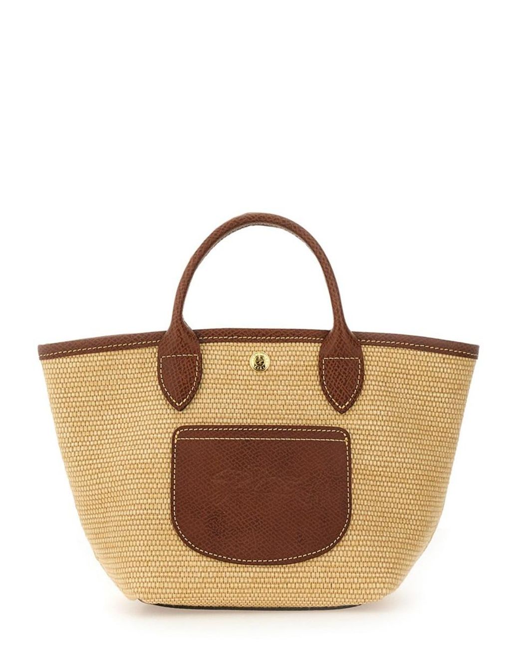 Longchamp Natural Longchamp Woven Basket Shoulder Bag