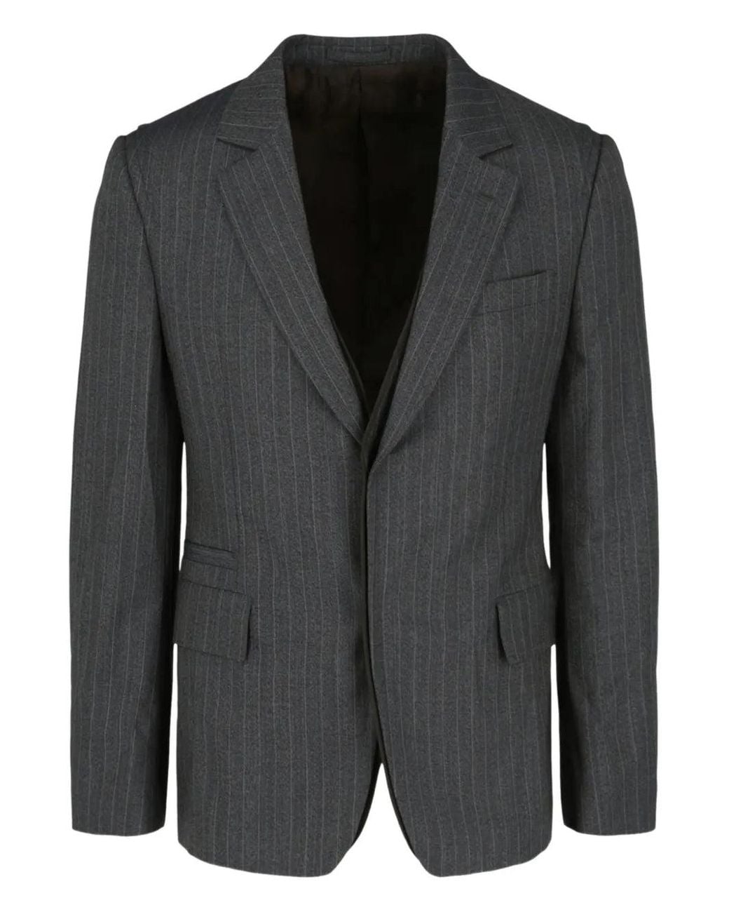 Ferragamo Black Pinstripe Buttoned Jacket for men
