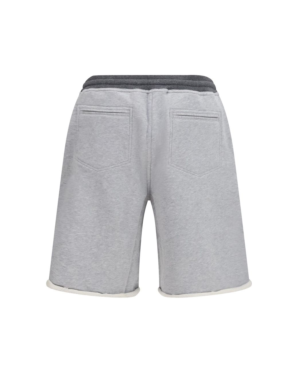 Brunello Cucinelli Gray Shorts Cotton Drawstring for men