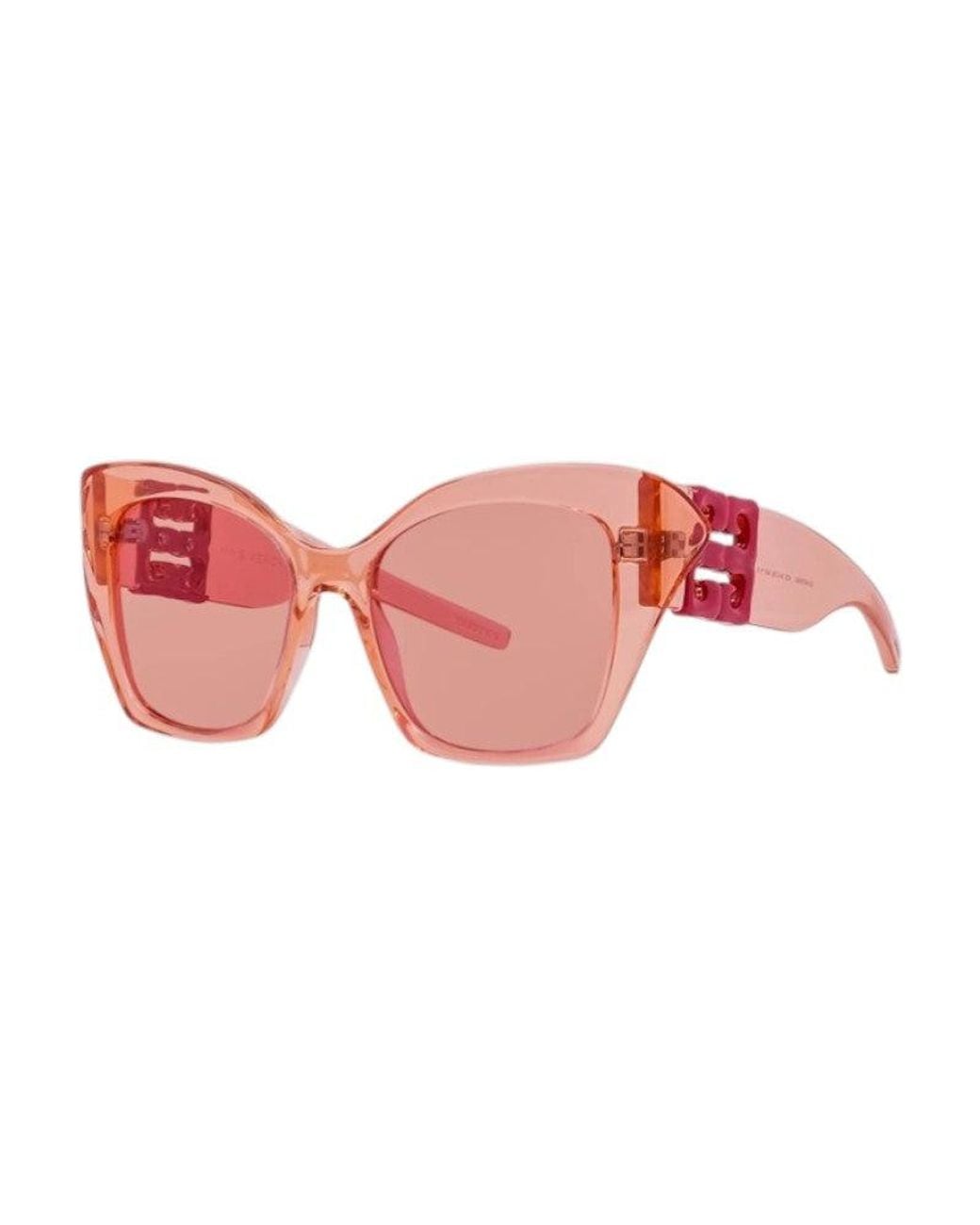 Givenchy Pink Sunglasses Square Full Rim, Transparent Frame And Lens Gv40096U42S