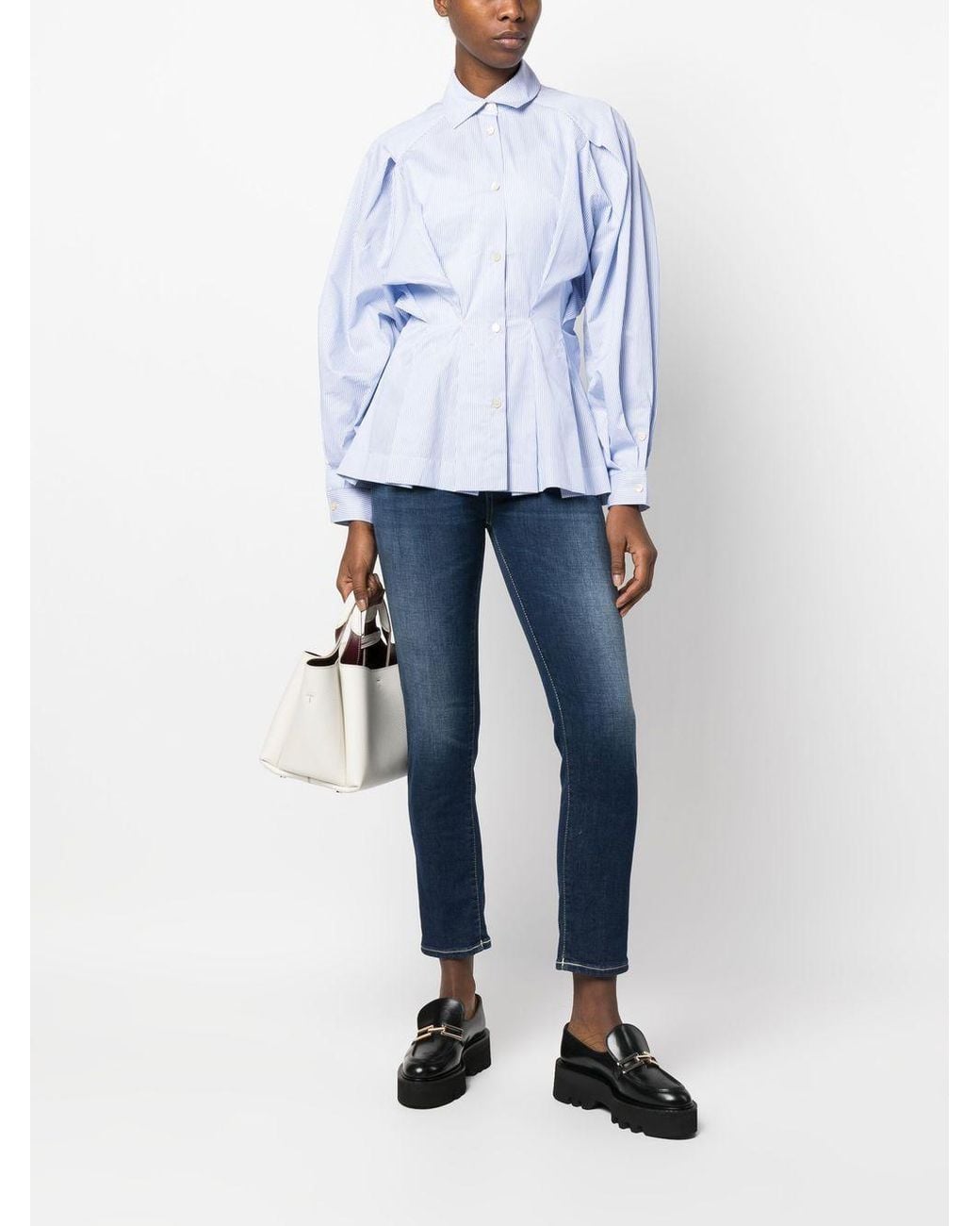 Palmer//Harding Blue Striped Cotton Shirt