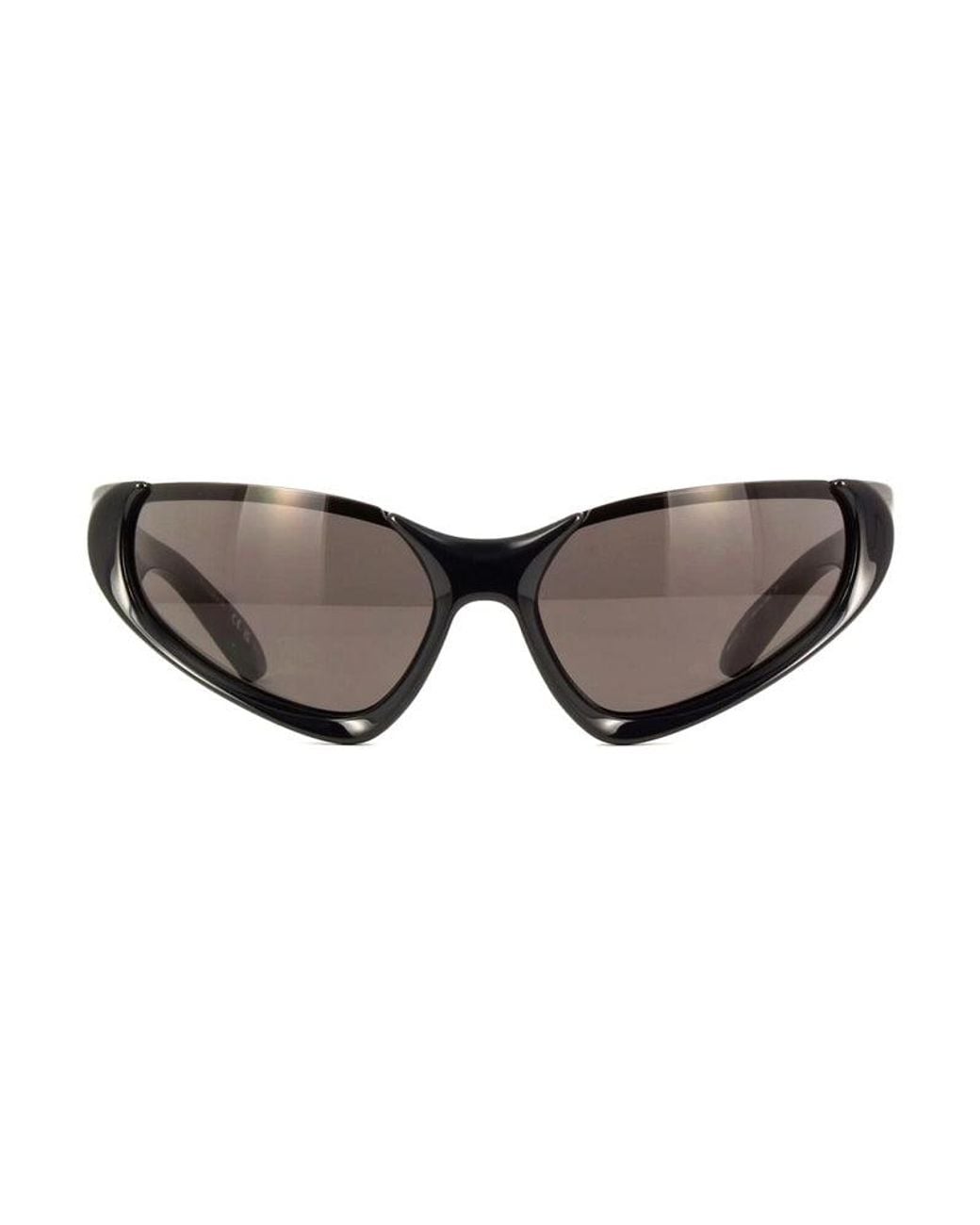 Balenciaga Brown Sunglasses Geometric Semi Rim, Frame And Lens Bb0202S001