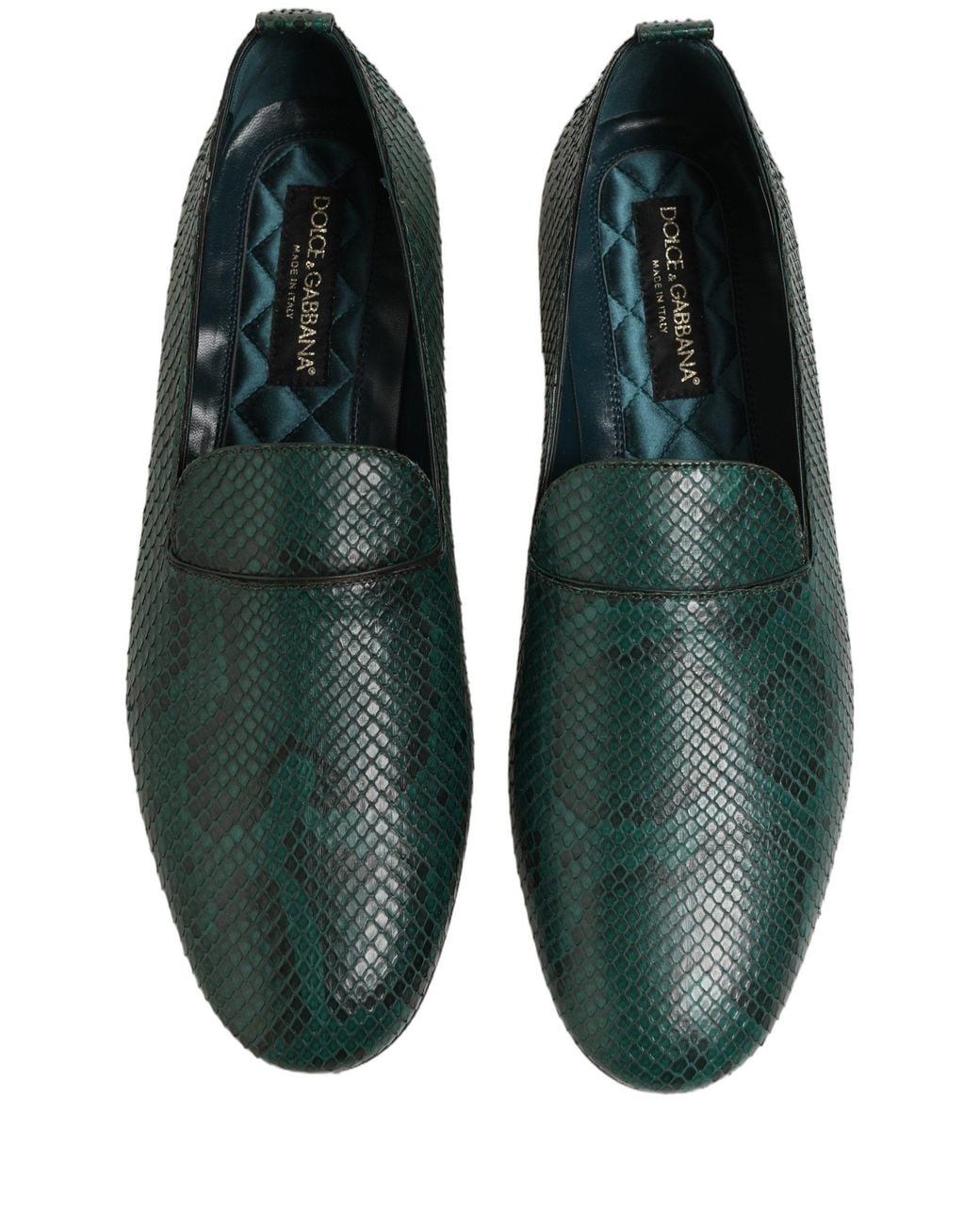 Dolce & Gabbana Black Embossed Leather Loafers Shoes Python for men