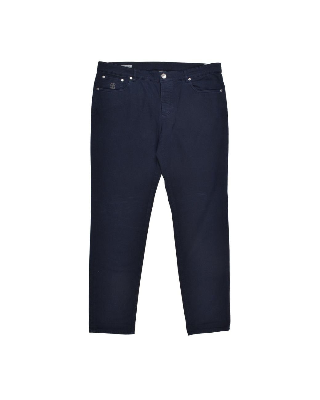 Brunello Cucinelli Blue Dark Cotton Trousers for men