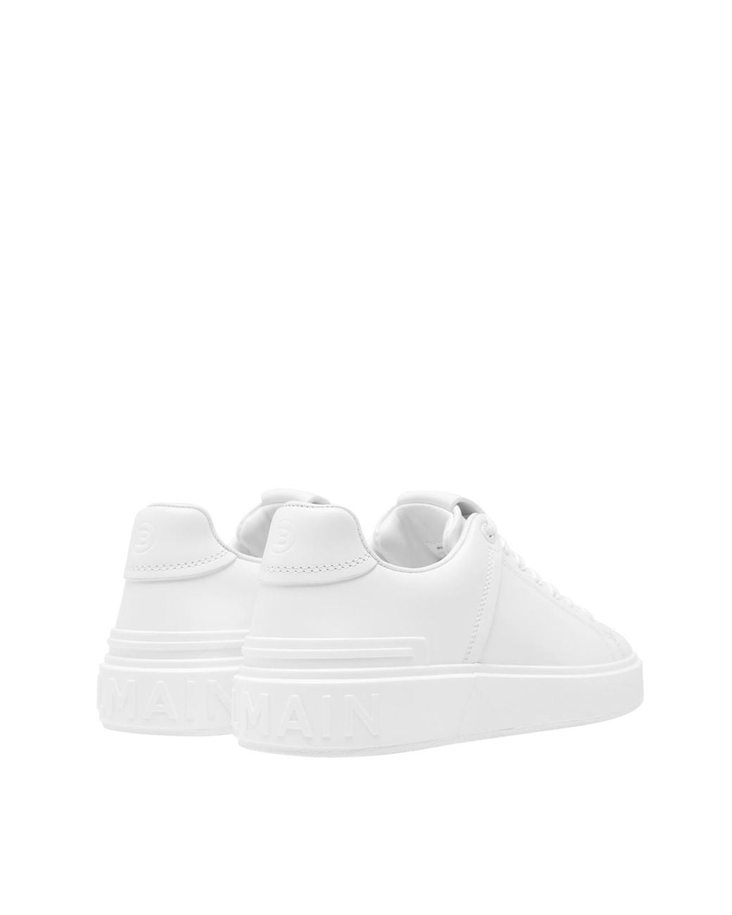 Balmain White B Court Logo Low Top Sneakers Shoes