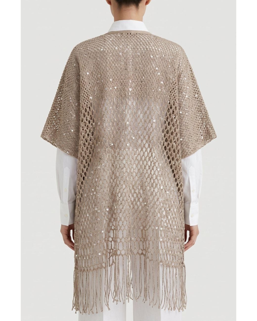 Brunello Cucinelli Natural Light Open Knit Sweater