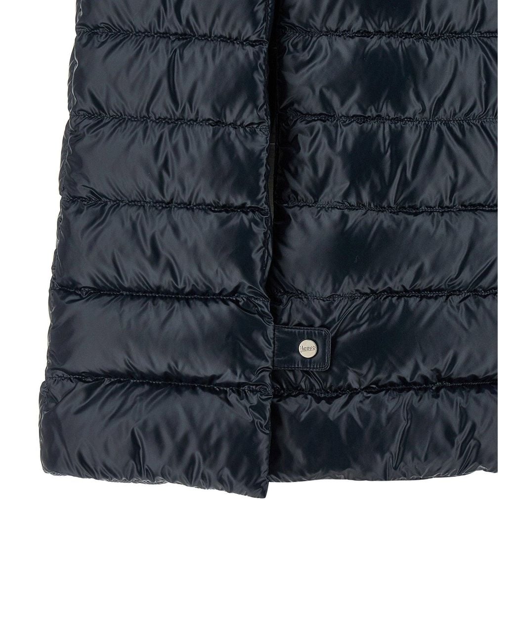 Herno Blue Ultralight Nylon Cape Down Jacket