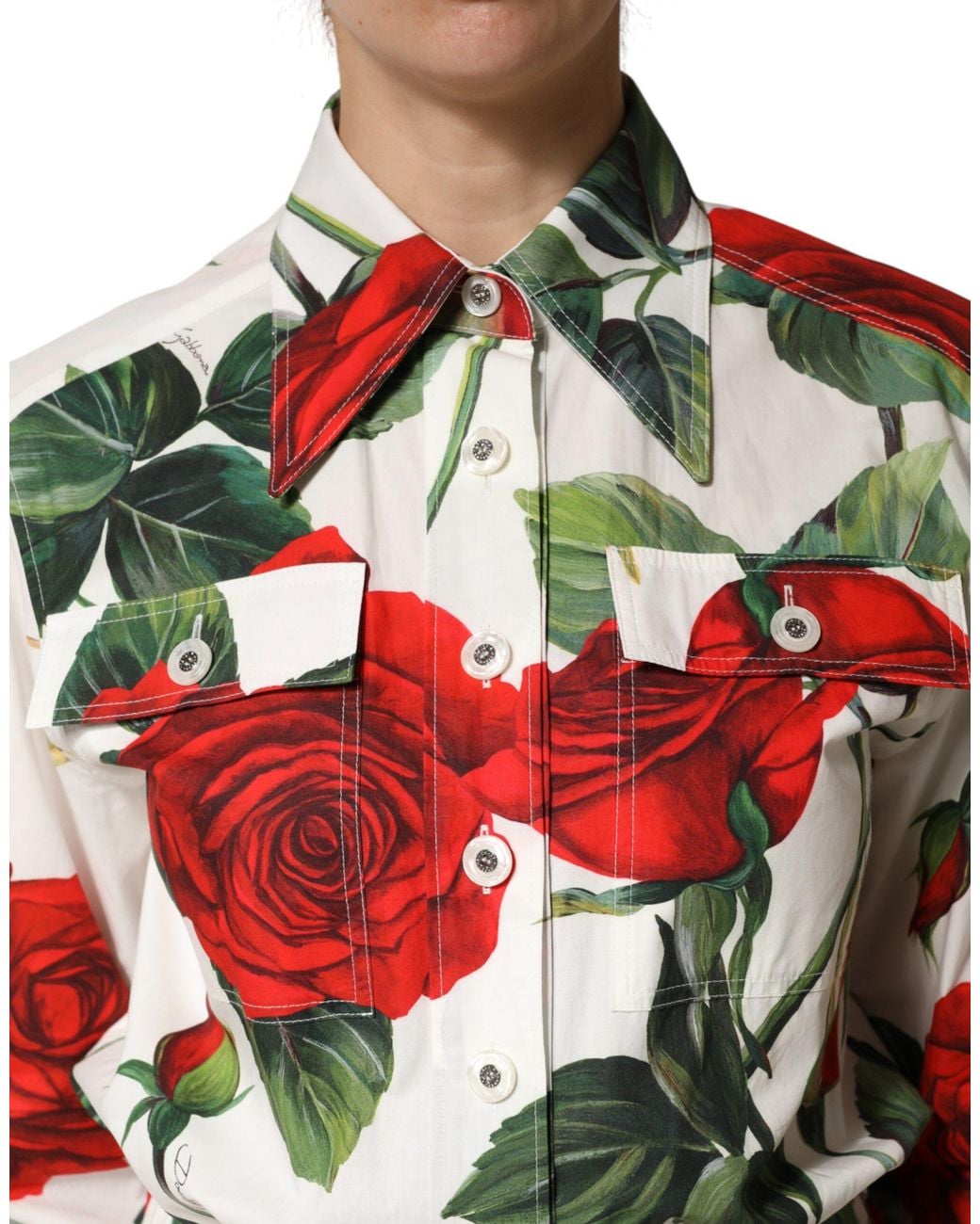 Dolce & Gabbana Red Floral Print Cotton Jumpsuit Dress