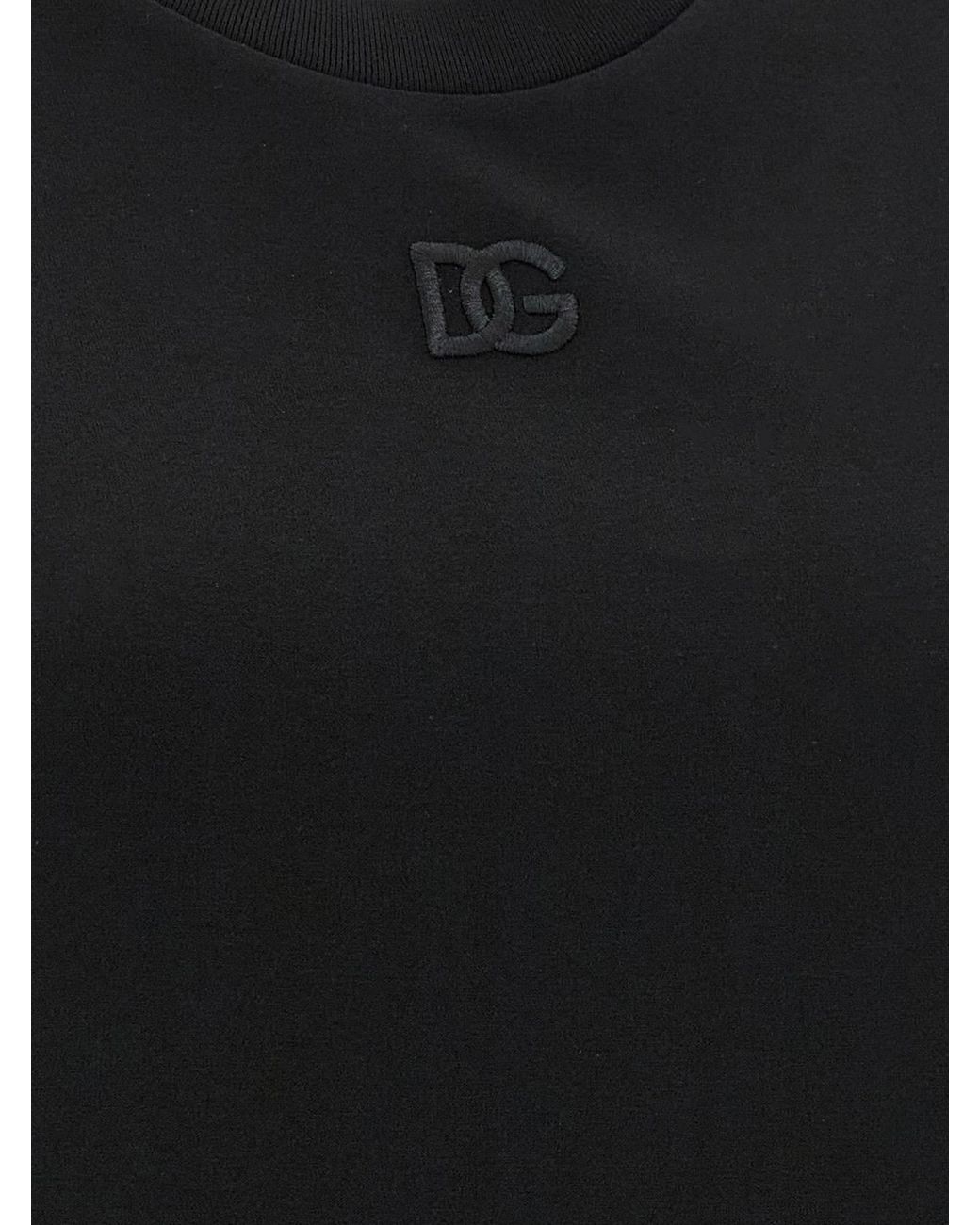 Dolce & Gabbana Black Dolce & Gabbana T-Shirt With Scarf