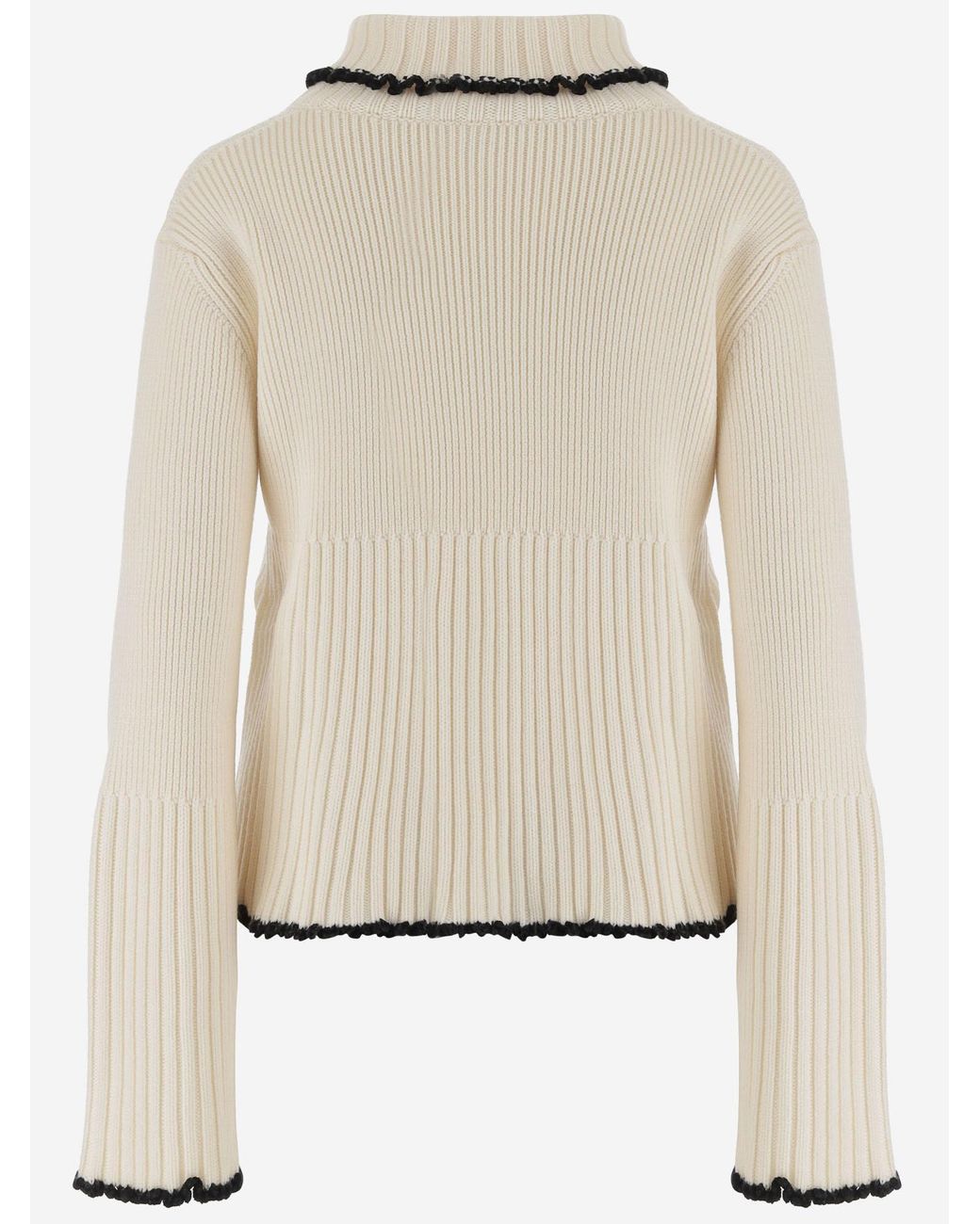 Jil Sander Natural Wool Blend Sweater Virgin Viscose Polyamide