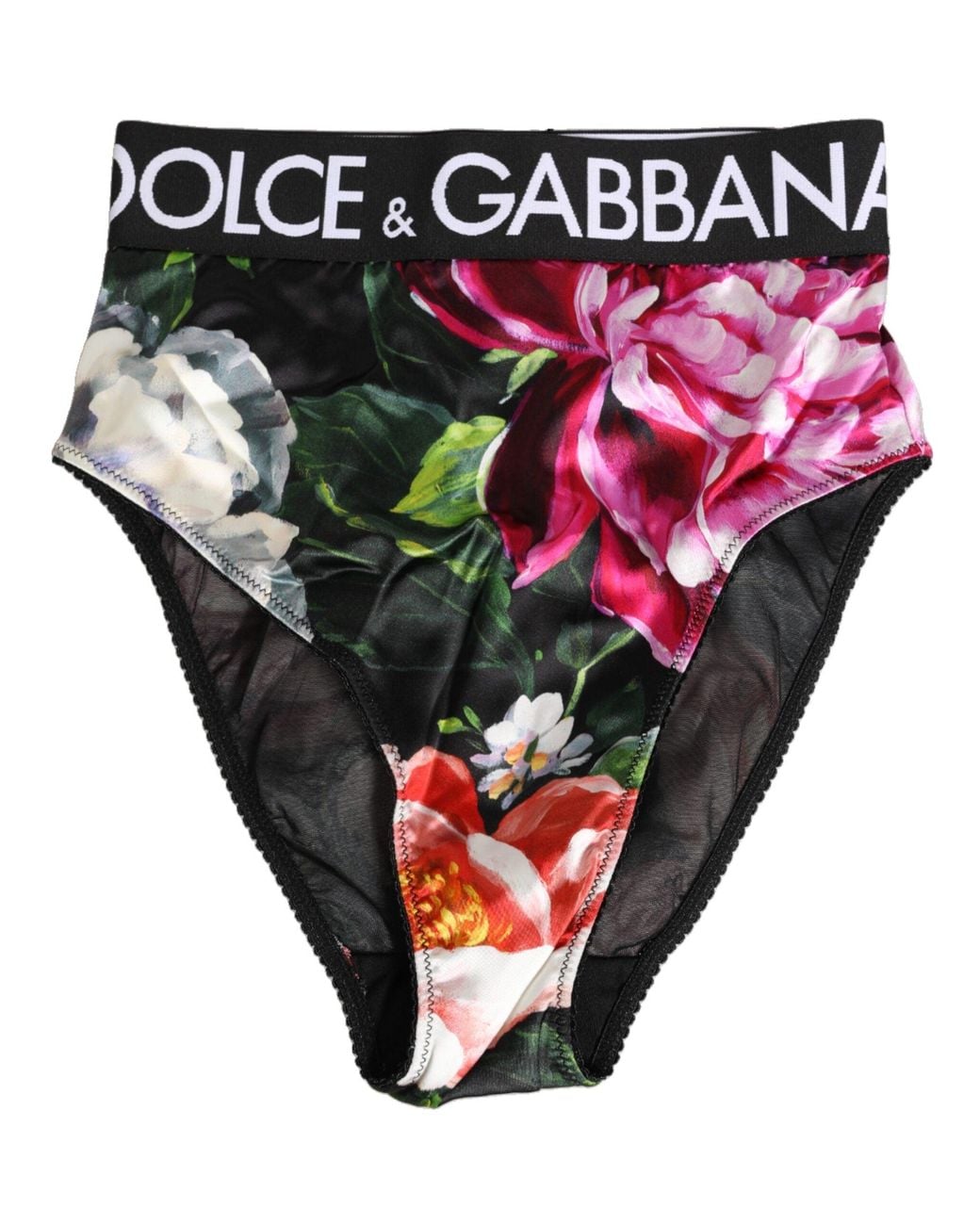 Dolce & Gabbana Black Dolce & Gabbana Floral-Print Brief