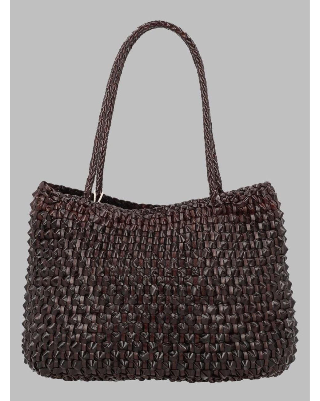 Dragon Diffusion Gray Santa Croce Cactus Leather Shoulder Bag