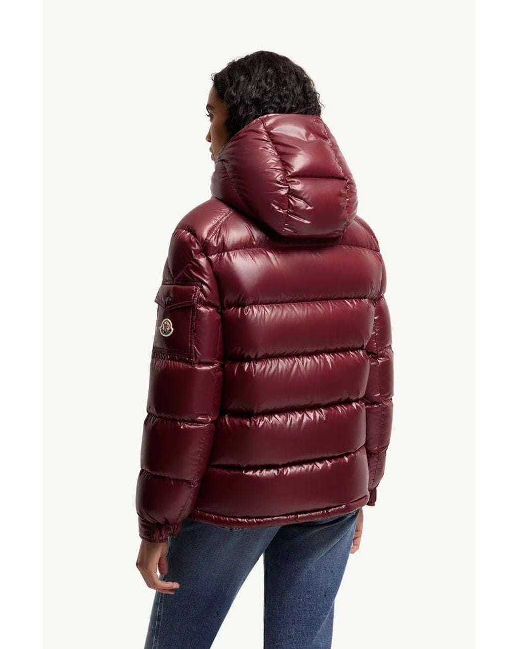 Moncler Red Moncler Quilted Down Down Jacket — Burgundy