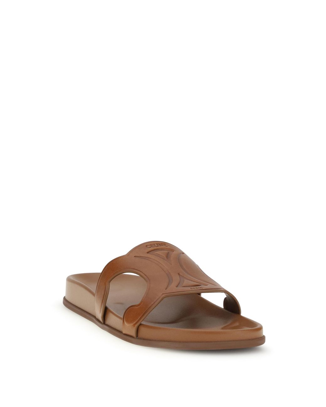 Céline White Slides Triomphe Upper: Calf Leather Sandal