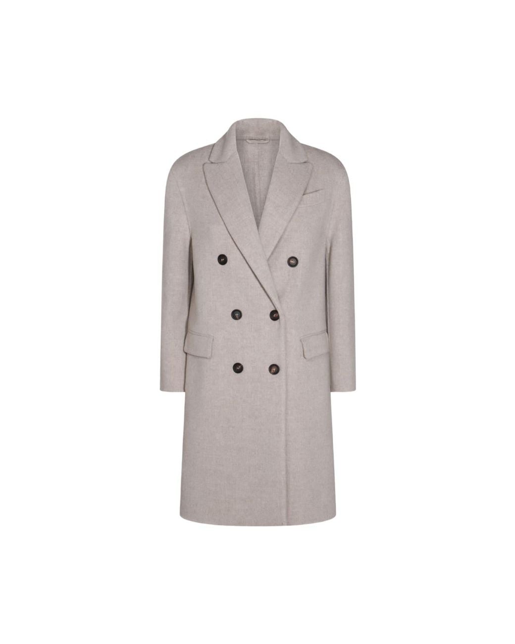 Brunello Cucinelli Gray Cold Wool Double Breasted Jacket Clothing