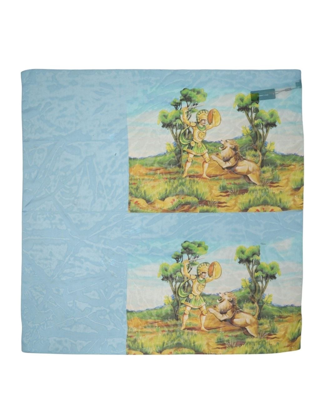 Dolce & Gabbana Blue Silk Landscape Foulard Scarf
