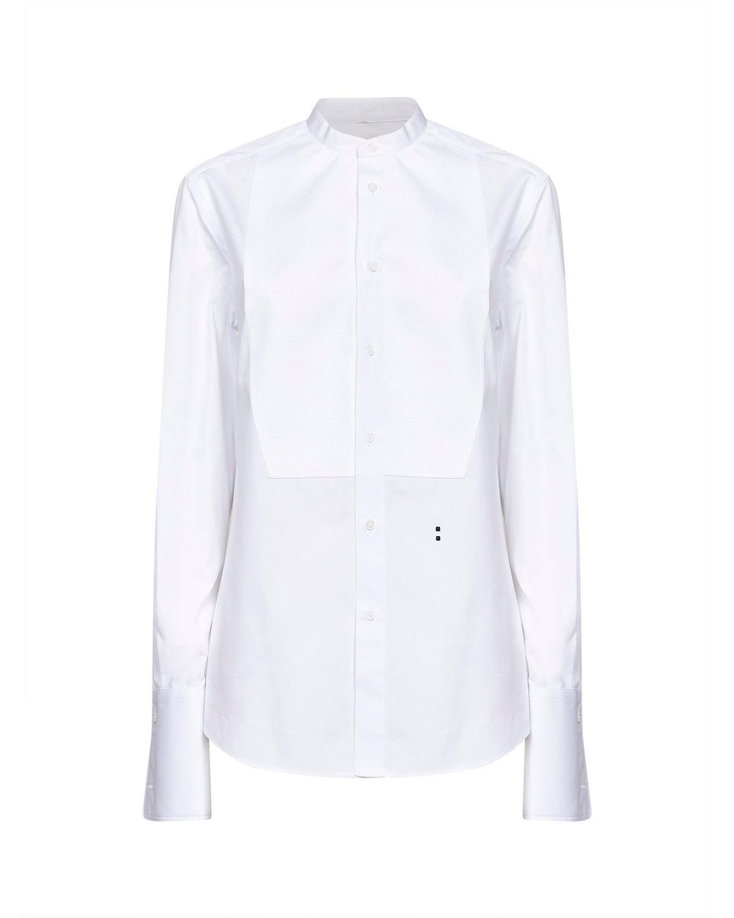 Fendi White Cotton Poplin Slim-Fit Shirt With Front Plastron