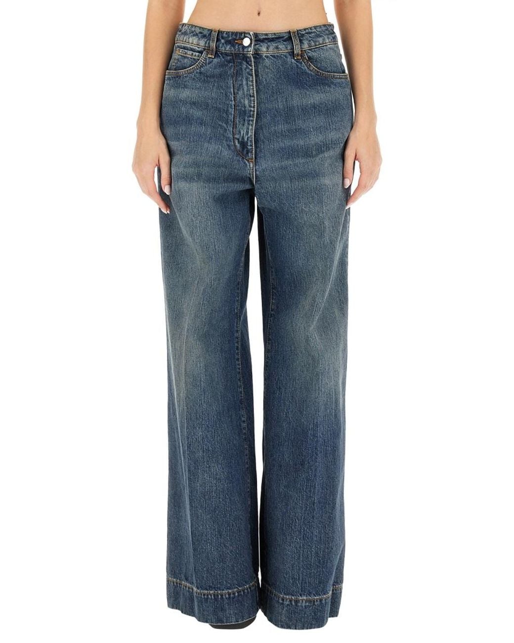 Etro Blue Jeans With Embroidered Pegasus Cotton