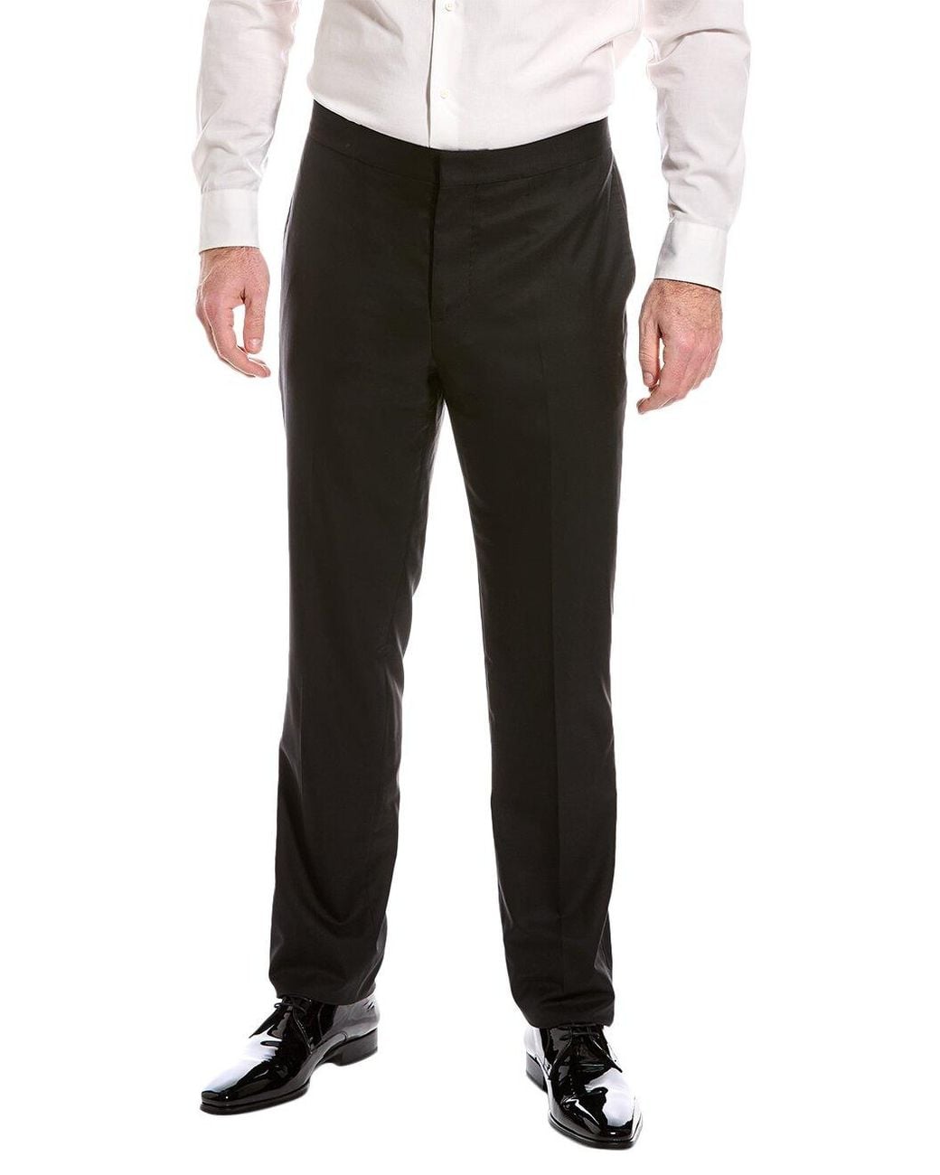Brunello Cucinelli Black Wool & Silk-blend Tuxedo Pant for men