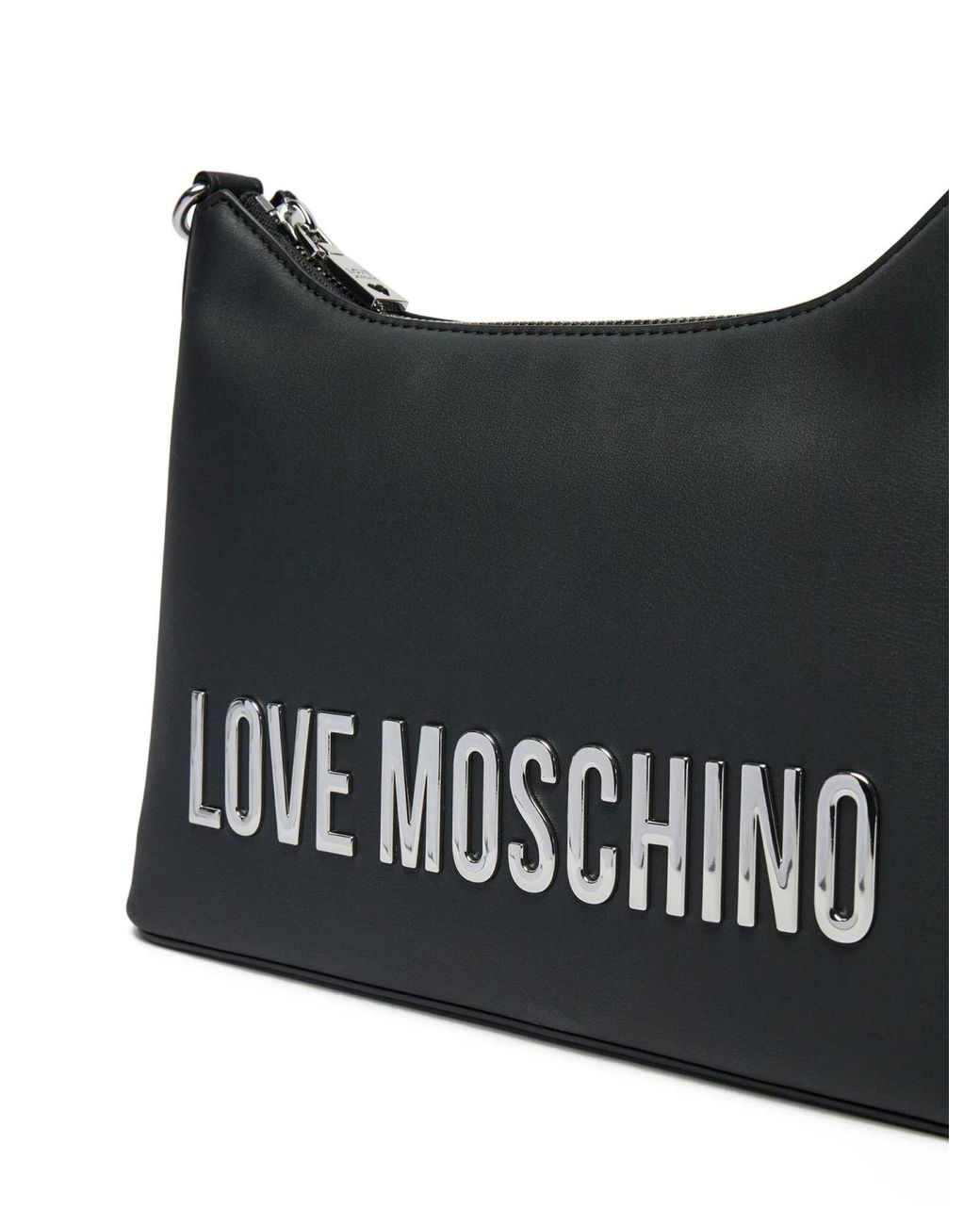 Moschino Black Logo Plaque Shoulder Bag