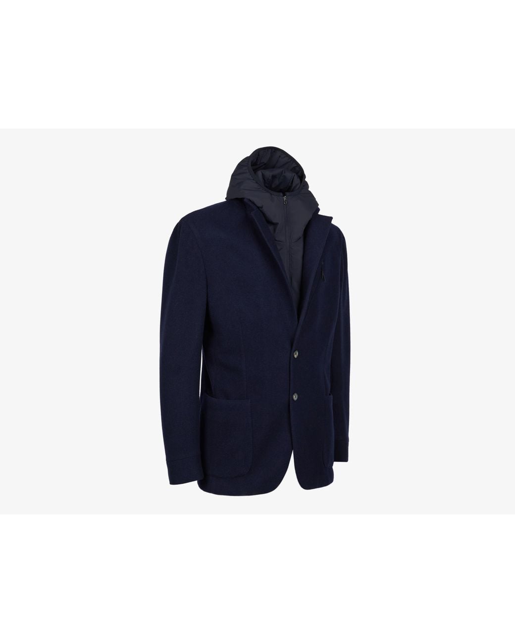Sease Blue Hooded Blazer Jacket for men