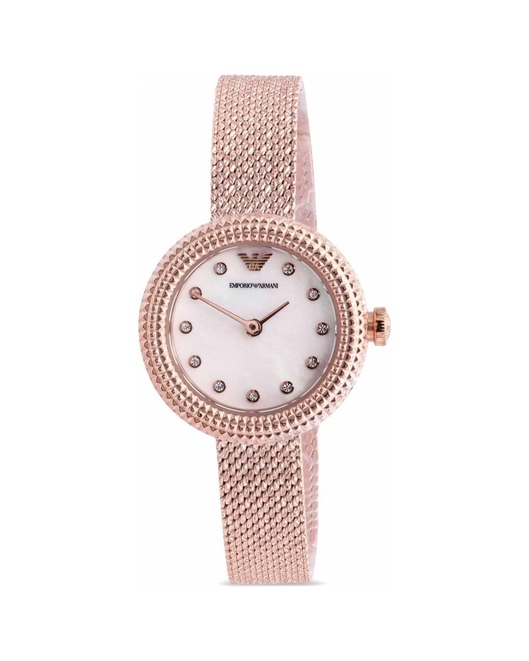 Emporio Armani Pink Emporio Armani Crystal-Bezel Quartz Watch — Rose