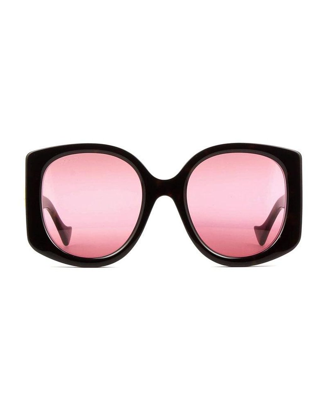 Gucci Pink Sunglasses Butterfly Full Rim, Dark Frame And Gradient Lens Gg1257S003