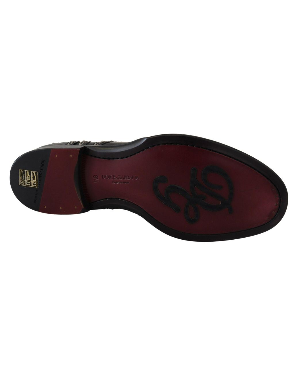 Dolce & Gabbana Black Elegant Studded Derby Shoes for men