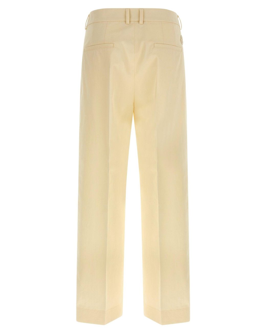 Moncler Natural Tailored Cotton Gabardine Trousers