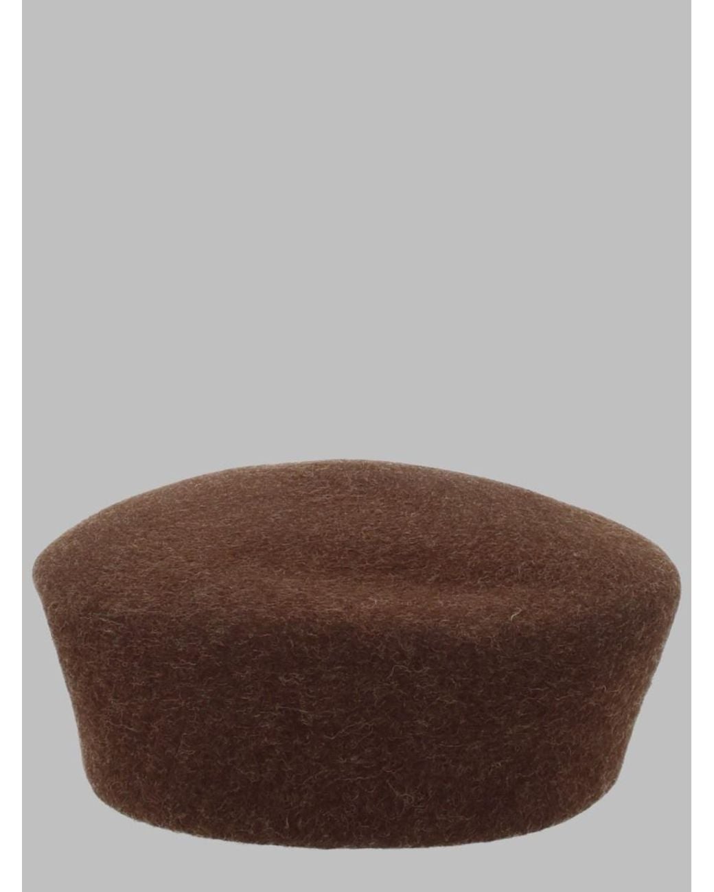 Ruslan Baginskiy Brown Felt Pillbox Hat Wool