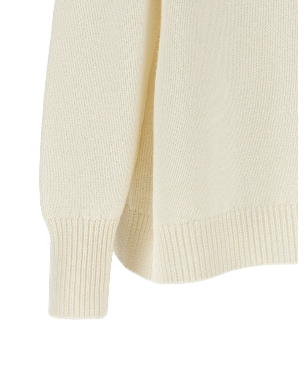 Fabiana Filippi White Virgin Wool Turtleneck Sweater