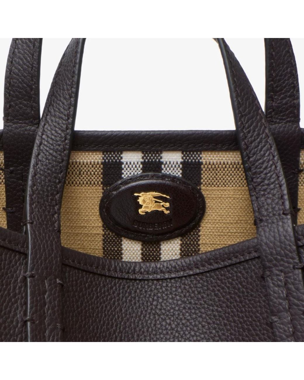 Burberry Black Burberry Leather Tote Bag