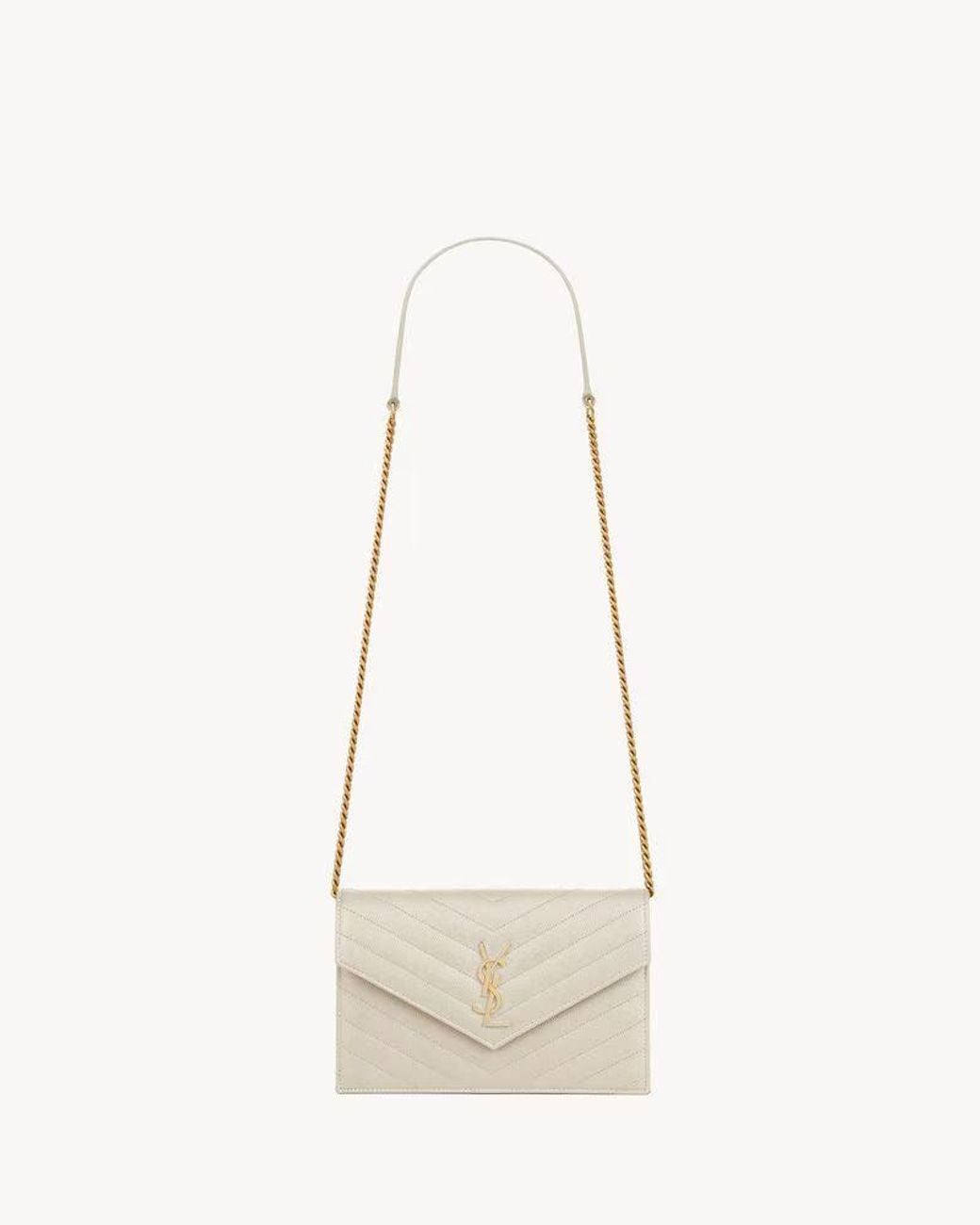 Saint Laurent Natural Saint Laurent Pocket Sl Shoulder Bag — Ivory